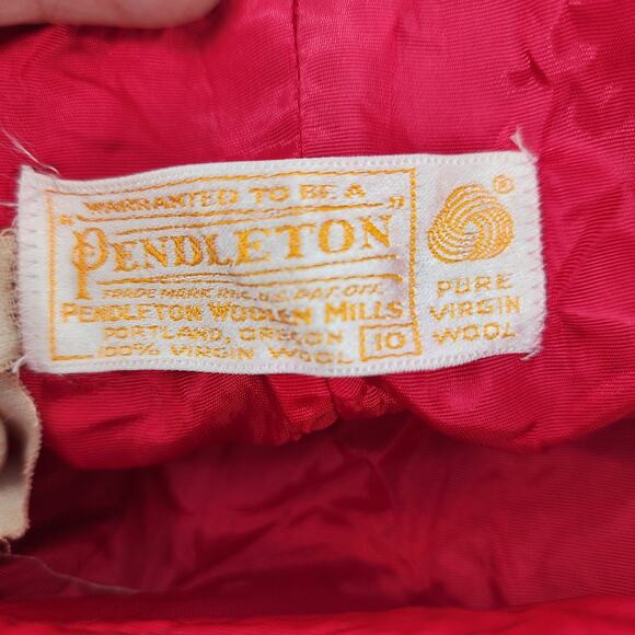 Pendleton Vintage 70's Women's Red Blazer Skirt Suit Set Pure Wool Size 10 - Picture 4 of 7